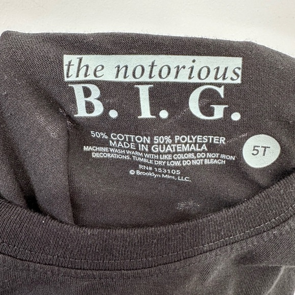 The Notorious B.I.G. Kids Black T-Shirt - Size 5t - Picture 5 of 5